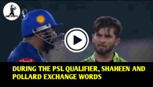 During the PSL Qualifier, Shaheen and Pollard exchange words.